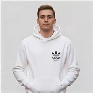 هودی سفید طرح آدیداس adidas | استایل اسپرت و روزمره | کد BR003-LC