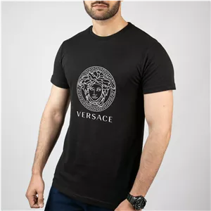 تیشرت آستین کوتاه مشکی طرح ورساچه Versace | استایل لوکس | کد BR097