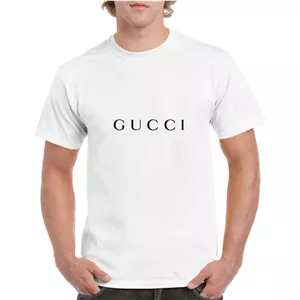 تیشرت آستین کوتاه سفید طرح برند گوچی Gucci | استایل لوکس | کد BR107