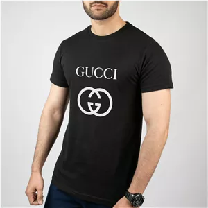 تیشرت آستین کوتاه مشکی طرح برند گوچی Gucci | استایل لوکس | کد BR108