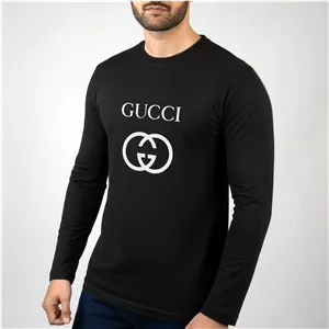 تیشرت آستین بلند مشکی طرح برند گوچی Gucci | استایل لوکس | کد BR108
