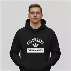 هودی مشکی طرح برند آدیداس adidas  | استایل لوکس | کد BR144