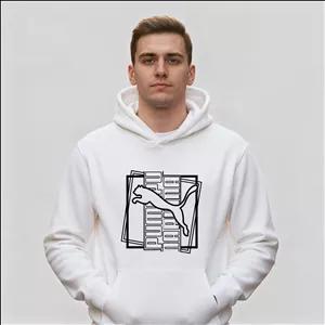 هودی سفید طرح پوما Puma | استایل اسپرت | کد BR193