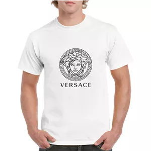 تیشرت آستین کوتاه سفید طرح ورساچه Versace | استایل لوکس | کد BR096