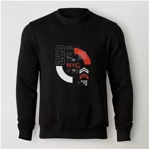 سویشرت دورس مشکی طرح NYC Never Give Up | استایل اسپرت | کد AR153