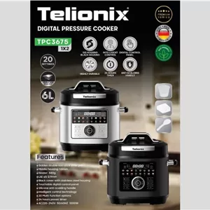 مولتی کوکر و پلوپز و زودپز دیجیتال برند تلیونیکس مدل Telionix TPC3675 سری پرمیوم با گارانتی اصالت و سلامت کالا