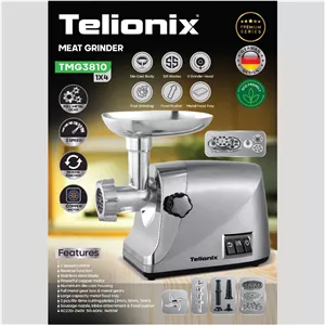 چرخ گوشت تلیونیکس مدل TMG3810 با گارانتی اصالت و سلامت کالا