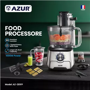 غذاساز 33 کاره آزور AZUR مدل AZ-281FP ساخت فرانسه با ۲۴ ماه گارانتی شرکتی