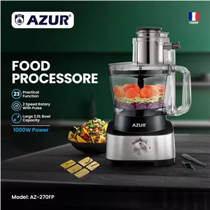 غذاساز 23 کاره آزور AZURمدل AZ-270FP ساخت فرانسه با ۲۴ ماه گارانتی شرکتی