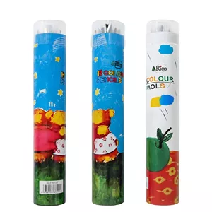 مداد رنگی 12 رنگ استوانه فلزی تراش دار ریکو