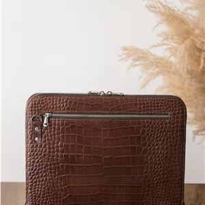 کیف کلاچ چرم طبیعی Dego قهوه ای کارلوتی کد b155