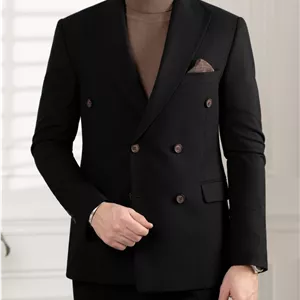 کت دبل برست مشکی کد c208