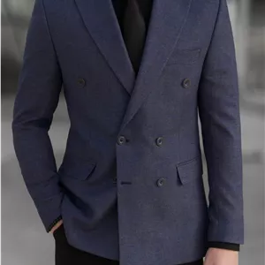 کت دبل برست سرمه ای کد c153