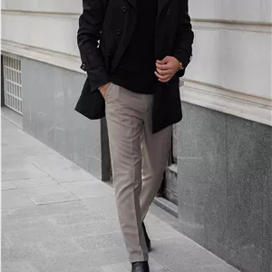 بارانی 8 دکمه مشکی r102