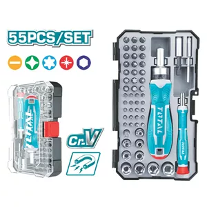 پیچ گوشتی و سری پیچ گوشتی و بکس توتال مدل TACSD30556 مجموعه 55 عددی