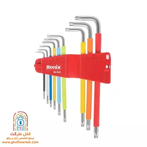 ست 9 عددی آچار آلن ستاره ای بلند رونیکس مدل RH-2043