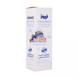 کرم محافظ پای کودک فیروز FIROOZ، محافظت کننده و التیام بخش در برابر ادرارسوختگی و التهابات پوستی، حاوی عصاره کالاندولا، وزن 65 گرم