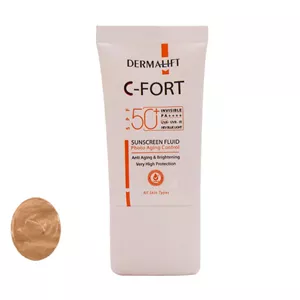 کرم ضد آفتاب حاوی ویتامین c دست و صورت درمالیفت spf 50 (غیر رنگی)