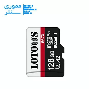 کارت حافظه microSDXC لوتوس 128 گیگابایت 667X مدل A2 سرعت 100MB/s