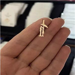 پلاک طلا طرح دختر و پسر عاشق 