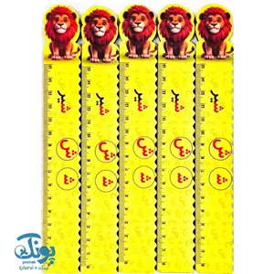 خط کش چوبی (حرف ش) شیر ۱۵ سانت ۵ عددی