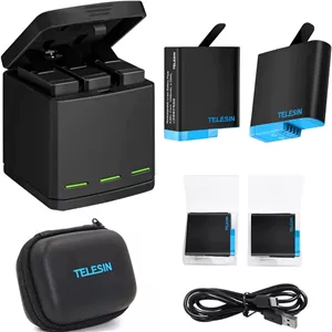 کیت شارژ و لوازم جانبی TELESIN مخصوص GoPro Hero 5.6.7.8 اصلی
