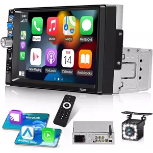 پخش خودرو Hikity Single DIN Wireless CarPlay / Android Auto – 7\