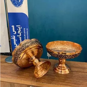 پیاله مسی گلبرگ پایه بلند مسی