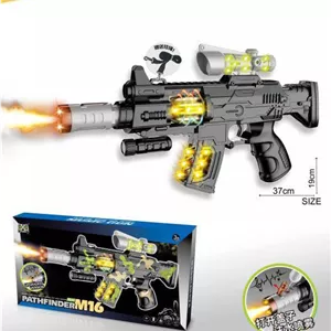تفنگ موزیکال چراغ‌دار و اسپری‌دار مدل Pathfinder M16 کد 2010-10