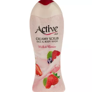 شامپو بدن و صورت کرمی با رایحه شیر و توت جنگلی اکتیو