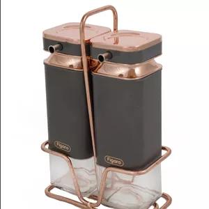 ست ابلیمو و روغن ریز با استند مربع طوسی فیگارو FIGARO کد 0925