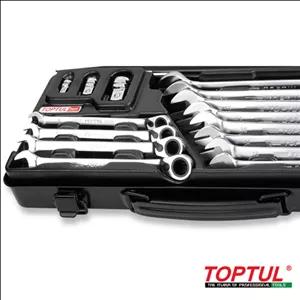 جعبه آچار 15 عددی یکسر جغجغه‌ای با آداپتور تاپ تول TOPTUL مدل GBA1541