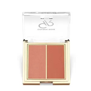 پالت رژ گونه پودری دوتایی گلدن رز Golden Rose مدل Iconic Duo رنگ Peachy Coral شماره 02