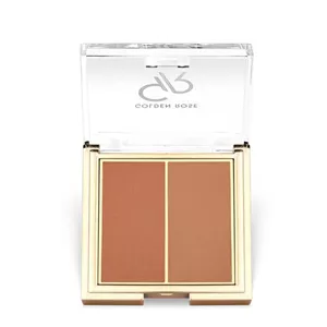پالت رژ گونه پودری دوتایی گلدن رز Golden Rose مدل Iconic Duo رنگ Rosy Bronze شماره 03