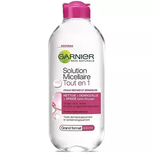 میسلار واتر گارنیر ۲۰۰ میل | مناسب انواع پوست حتی حساس | Garnier Micellar Cleansing Water