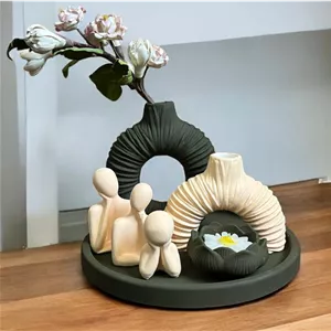 دونات چروک شات شمع استند مجسمه خانواده(دکوری۷تیکه)