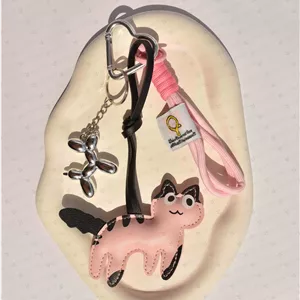 آویز کیف چارم بگ گربه چرم