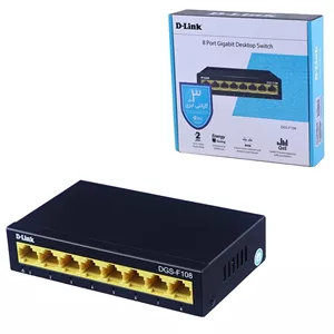 سوئیچ دسکتاپ 8 پورت گیگابیتی دی-لینک مدل DGS-F108