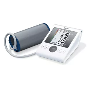 فشارسنج بازویی دیجیتال بیورر مدل BM28 با حافظه 120 رکورد برای 4 کاربر، نمایشگر LCD بزرگ، تشخیص آریتمی، هشدار خطای محاسباتی، سنجش ضربان قلب، قابلیت خاموشی خودکار و منبع تغذیه باتری قلمی و آداپتور (ارسال رایگان) 