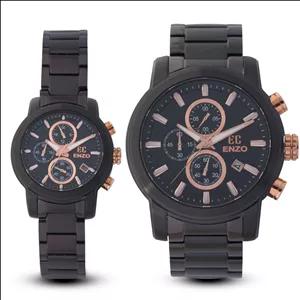 ست ساعت انزو سه زمانه تمام مشکی کد WEC38