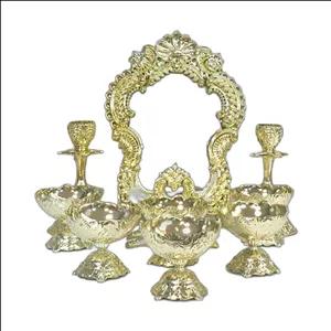 آیینه و شمعدان کاملیا با ست ۶عددی جام شمس