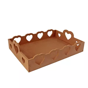 سینی چوبی دوعددی دسته دار قلب