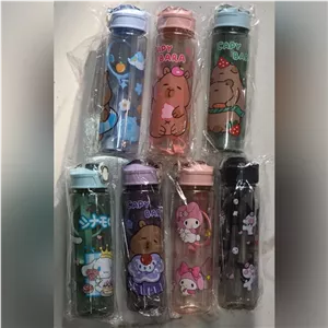 قمقمه فانتزی نی‌دار پلاستیکی با درب قفل‌دار – مناسب مدرسه و ورزش