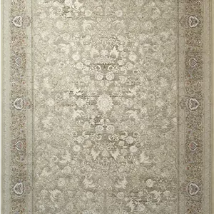 فرش عظیم‌زاده کاشان 1200 شانه کد 1 وینتج رنگ صدفی