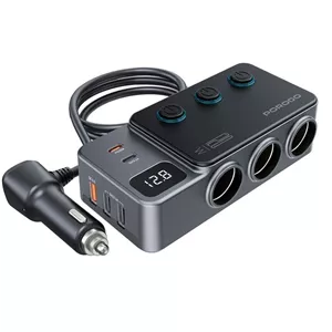 شارژر فندکی ماشین 120وات  PORODO 120w car chrger hub مدل PDFWCH070