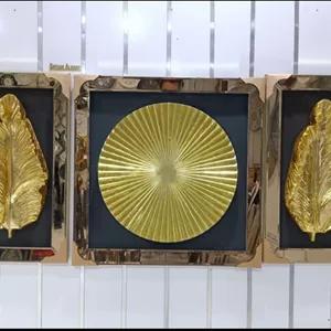 تابلو ۳ تکه آینه ای پر و خورشید