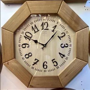 ساعت دیواری هشت ضلعی چوبی تولیکا کد ۶۳۲۸