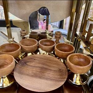 هفت سین چوب گردو با پایه فلزی مدل گنجشک کد hf40502