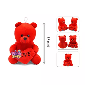 عروسک پولیشی خرس قرمز ولنتاین Love تکی