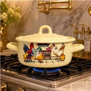 قابلمه1 5 لیتری لعابی روس طرح خروس 7652